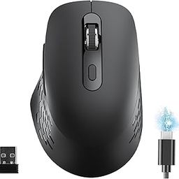 Wireless Mouse, Bluetooth 5.2 + 2.4 GHz Mouse, Wireless, Quiet, Type-C Rechargeable, Small, Backward/Forward Buttons, 6 Buttons, 5 DPI Switching, 3 Devices Simultaneously, 4000 DPI Gaming Mouse-21