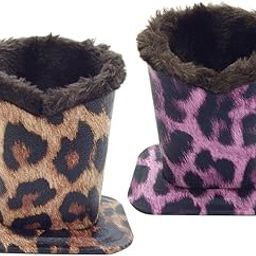 Plush Lined Eyeglass Holder Stand Case For Desk/Nightstand Leopard Health & Beauty | Vision Care | Eyeglass Cases-image-31