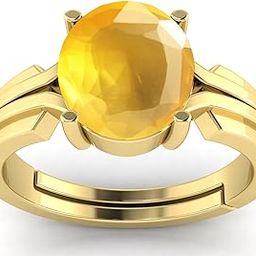 3.00 Ratti / 2.25 Carat Natural Yellow Sapphire Pukhraj Adjustable Gold Plated Ring For Men And Women-image-66