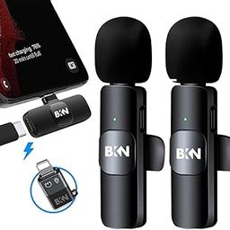 BKN Dual K9 2 in 1 Wireless Collar Microphone for All iPhone Lightning & Type C Devices with On Recording Mobile Charging Port | Just Plug and Play | NO APP Need - 2 Receiver-image-59
