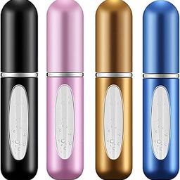 HGC 4 Pack 5ml Portable Mini Refillable Perfume Atomizer Spray Bottle Empty Easy to Fill Scent Aftershave Pump Case Travel Outgoing Purse Multicolor-40