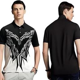 Unisex Adult Collar Neck Printed Design Sportswear T-Shirt with Half Sleeves | Regular Dry Fit Gym Yoga Cyle Gym Running Cricket Sports-image-15