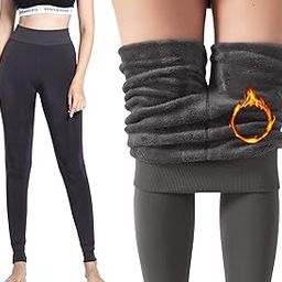 Winter for Women Warm Leggings Stretchable Thick Fur Lined Fleece Winter Thermal Soft Legging Tights Stocking Grey-image-99