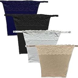 Cotton Clip-on Mock Whole Lace Pattern Camisole Cami Secret | Clip On Mock Lace Cami Secret Cleavage Cover Feel Confident with Cover Up for Deep Neck (Free Size) Set of 4-picture-9