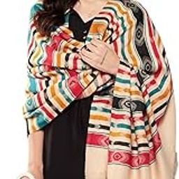 aarika Womens Winter Wear Multi Colour Strips Woolen Shawl-picture-27