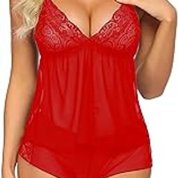 Women's Lace Net Floral Above The Knee Babydoll-picture-16