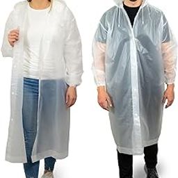2 Pack of Rain Ponchos - Long Rain Poncho Waterproof Adult Raincoats with Hood - Reusable Rain Coats for Women & Men-picture-4