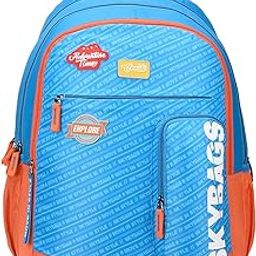 WOKE PRO 03 5 Compartment School Backpack Orange Blue 35 Liters-image-5