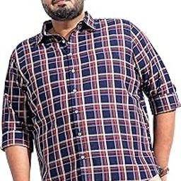 Men's Cotton Regular Fit Checkered Full Sleeves Cutaway Collar Casual Shirt-image-38