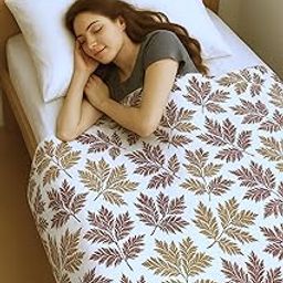 HOUSE FOX Cotton Summer Single Layer Thin Non AC and AC Blanket | Dohar Single Bed Cotton Blankets for Summer | Throw Blanket | Upper Blanket | 152.4 x 228.6 cm (1, Floral Maroon, Single)-image-19