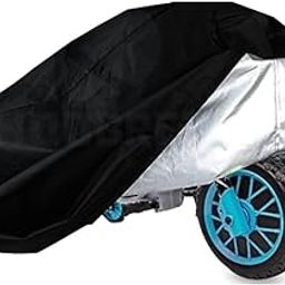 KHOOBREZ Polyester Waterproof, Indoor And Outdoor Kids Bike, Scooter and Cycle Cover for Electric Battery Powered Children Wheels Toy Vehicles - Universal Fit KBSC(Black)-image-63