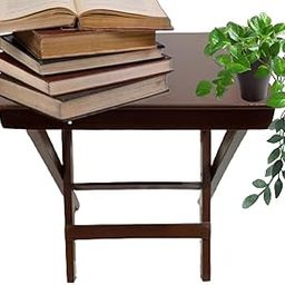 NOOR-E-HIND FURNITURE Wooden Side Table, Foldable Design, Dark Brown-image-57