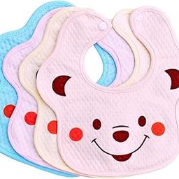 THE LITTLE LOOKERS Baby Button Bibs/Aprons Cute Animal Print & Soft Cotton Fabric with PVC on Back I Quick Absorption & Fast Drying for Newborns/Babies (0-3 Years) (Pack of 4)-69