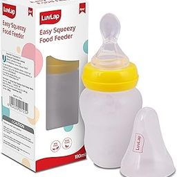 LuvLap Silicone Easy Squeezy Baby Food Feeder, 4M+, 180ml, (Yellow)-18