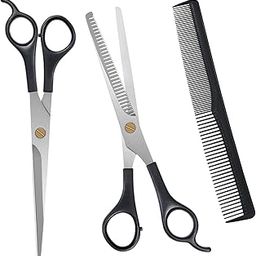 URAQT Professional Hairdressing Scissors, Professional Hairdressing Scissors Slimming Hair Cutting Scissors Thinning Scissors Set Stainless Steel with Comb (17.3cm)-13