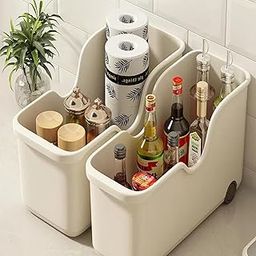 ARHAT ORGANIZERS Storage Basket with Wheels | Multi-Purpose Portable Storage Organiser for Cosmetic Organizer Shelf, Kitchen, Under Sink Organizer | Multipurpose Storage Rack | Set of 2 (Large)-10