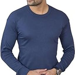 Men's Blue Full Sleeve Round Neck Thermal top 100% Cotton-image-26