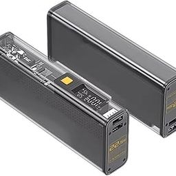 TA73 KNICK Volta V07-112A Power Bank, 20000mAh, Transparent Design, 22.5W Fast Charging, Dual USB Ports, LED Display-11
