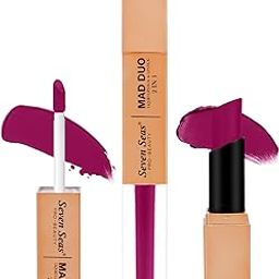 Seven Seas 2in1 Non-Transfer | Smooth Texture | Hydrating | Long Lasting | Water-Proof | Full-Coverage Mad Duo Liquid Lipstick & Lipstick (Fuchsia, 4ml,3g)-image-57