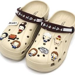 x Friends Men's Stylish Clogs with Authentic Friends Charms and Adjustable Back Strap-image-2