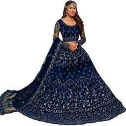 Women's Net Lehenga Choli Set with Dupatta | Free Size | Bottom Length: 42", Dupatta: 2.2m | Elegant Ethnic Wear for Festive & Wedding-image-30