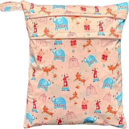 Waterproof Wet Dry Bag, Washable, Reusable for Wet Baby Cloth Diapers, Essentials, Travel, Beach, Gym Bag for Swimsuits, Wet Clothes, Toiletries etc. with 2 Pockets. (Orange)-image-94