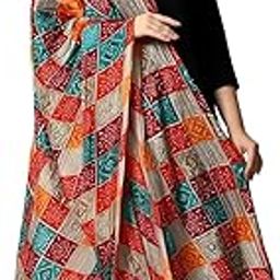 Women And Girls Rajasthani Printed Traditional Bandhej Silk Dupatta Size 2.15 Meters With Lace Daily Use For Girls/Women Multicolored-45