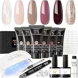 Poly Nail Gel Extension Kit for Builder Gel UV Nail Art Kit Nail Extension Set (Nude, Pink, White) (62 Items in the set)( MINIMUM 180S TO DRY)(BEGGINERS KIT) (2)-46