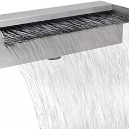 STEELARTCRAFT 30cm/12 inches Length Outdoor Rectangular Pond & Pool Fountain, Stainless Steel Waterfall Spillway-image-28