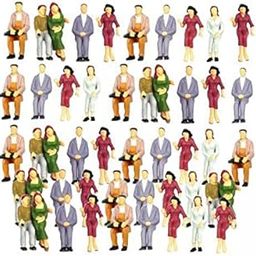 CALANDIS™ 3x100pcs Painted Model Train Seated People Passengers Figures 1:75-1:200 1:100 | Figures & People | Parts & Accessories | HO Scale | Model Railroads & Trains-picture-4