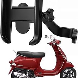 WHIPONE Metal CNC Mobile Holder for Scooter, Scooty & Motorcycle Compatible for Vespa 150, Mirror Mount, 360° Rotation, Strong Anti-Slip Grip, Wide Adjustable Fit for All Smartphones (Black)-image-4