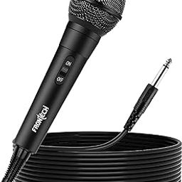 FRONTECH Dynamic Microphone with 3m Cable| 6.5mm Jack | On/Off Switch - Durable Metal Net, Compatible with Karaoke Machines and Speakers, Ideal for Speech, Weddings (HF-0014, Black)-image-95