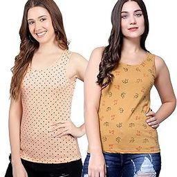 Women Tank Top – Regular Fit Cotton Sleeveless Tee | Ladies Casual Tank Top,Yoga Workout Top,Soft Cotton Tank for Girls & Women-Pack of 2-image-99