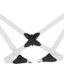 CALANDIS™ Fashion Men Women Adjustable Pants X-Back Suspenders with 4 Clips White | Suspenders Braces | Mens Accessories-image-68
