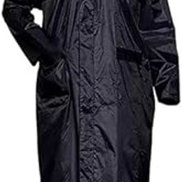 Unisex Waterproof and Breatheable Raincoat with Hood Lightweight Jacket Long Rain Ponchos (XXXL, BLACK)-picture-15