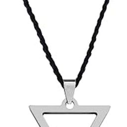 Hollow Triangle Stainless Steel Men′ S Geometric Pendant Necklace Jewelry Silver Stainless Steel Pendant Cotton Dori For Men And Women-image-44
