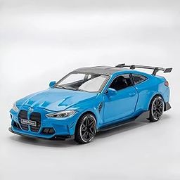 DropDeal® 1:32 BMW M4 Competition Realistic Design Metal Toy Car Diecast with Openable Doors Light Sound Pull Back Features for Kids Play & Gift or showpiece & Collection. (1:32 BMW M4 -Blue)-image-22