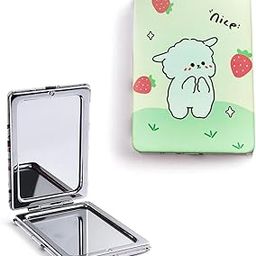 BlackBoss Cute Bear Cartoon Fashion Girl Magnifying Foldable Style Heart Shaped Mirror Pocket Friendly Easy to Carry Dual Side Mirror 180 Degrees Rotation-picture-25