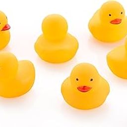 ZUDO TOYS Rubber Ducks, Preschool Bath Toys Bathtub Floating Squeaky Duckies, Chu Chu Gift for Baby Shower Infants Kids Toddler Party Decoration (6 PC Yellow)-6