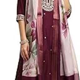 Women's Chinon Kurta & Pant with Dupatta Set-image-43