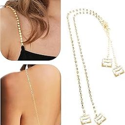 Adjustable Rhinestone Bra Straps for Women - Non-Slip Bling Shoulder Straps - Sexy Crystal Dress Accessories - Replacement for Wedding, Beachwear and Party Outfits-79