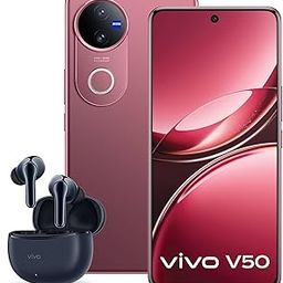 VIVO V50 5G Elite Edition Rose Red, 12GB RAM, 512GB Storage TWS 3e Buds up-to 30dB ANC Inside The Box|with No Cost EMI/Additional Exchange Offers-image-0