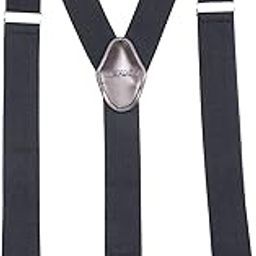 Romanlin Mens Suspenders for Work 3 Swivel Hook Clips Y-Back for Groomsmen Leather Black-image-30