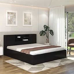 Callas Neville Engineered Wood Queen Size Bed (Black, Queen Size Without Storage)-image-75
