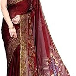 Women's Chiffon Floral Printed Saree with Blouse Piece-image-88