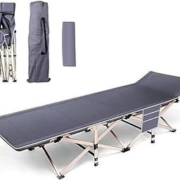 EVVIX Folding Outdoor Camping Cot Camping cots, Oversized Portable Foldable Outdoor Bed with Carry Bag, Heavy Duty Camp Cots for Traveling Beach Vocation and Indoor Office Nap Home Lounging-image-33