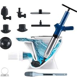 High Pressure Air Pump Plunger for Toilet,Air Drain Blaster,Toilet Plunger,Clog Remover,with Toilet Brush Set and Drain Snake (blue)-picture-17