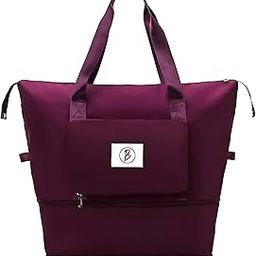 Waterproof Foldable Travel Bag for Women | 41 Liters Capacity | Shoulder Bags | Hand Bag for Ladies Personal Items Expandable Travel Bag, Carry Weekender Luggage for Travelling (Wine)-image-14