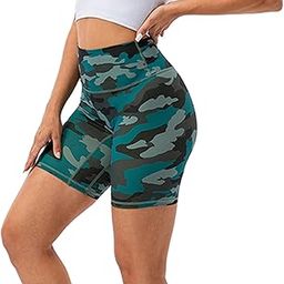 Women's Seamless High Waist Yoga Biker Shorts Tummy Control Slim Camouflage Workout Athletic Shorts for Sport Active-image-31
