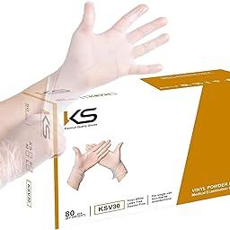 Kashi Surgicals Powder Free Blended Medical Examination Disposable Gloves, Food Grade (Latex Free Rubber, White Clear, Box Of 80) (Large), Pack of 1-picture-19